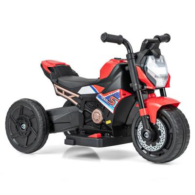 Costway Kids Ride-on Motorcycle 6V Battery Powered Motorbike with Detachable Training Wheels-Red