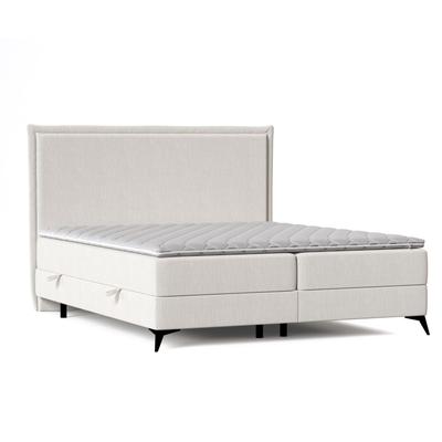 Boxspringbett mit Kopfteil aus Webstoff, 120x200 cm