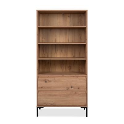 Highboard mit 2 Schubladen L77,5 x H165 cm - - Braun