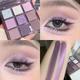 9 Farben Lidschatten-Palette, Smokey Purple Grey Eeyshadow Makeup Perlmutt-Lidschatten Matte Finish Lidschatten-Kosmetik für Frauen