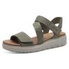 Keilsandalette TAMARIS, Damen, Gr. 37, grün (mintgrün), Ziegenveloursleder, Textil, klassisch, Schuhe, Sommerschuh, Sandale, Plateauabsatz, mit Klettverschluss