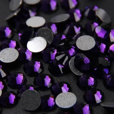 Best Quality Non hotfix rhinestones Purple Velvet color Flat Back rhinestones glue on crystal