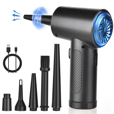 Protable Air Duster for Computer Cleaning 51000RPM Cordless Compressed Air Blower with LED Light for