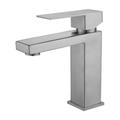 Brushed faucet square hot and cold basin bathroom washbasin single hole basin bathroom silver