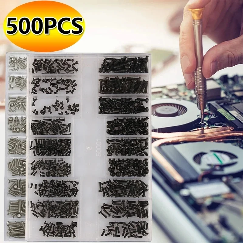 500 Stücke 18 Arten Mini Schraubenmuttern DIY Kit Laptop Computer Montieren Reparatur Schrauben Befestigungselemente Set Für Reparatur Sonnenbrille Telefon Image