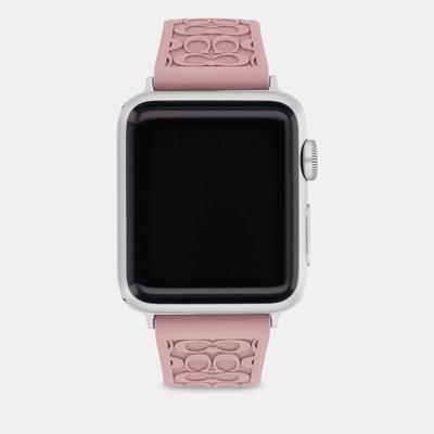 Coach Accessories | Coach Apple Watch Strap, 38 Mm And 40 Mm | Color: Pink/Silver | Size: Os