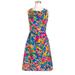 J. Crew Dresses | J. Crew Tropical Floral Pleated Sleeveless Shift Dress; Multi Tropical Colors. | Color: Red | Size: 8