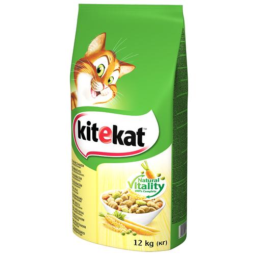 Sparpaket: 2x12kg Kitekat Trockenfutter Adult Huhn & Gemüse Katzenfutter trocken