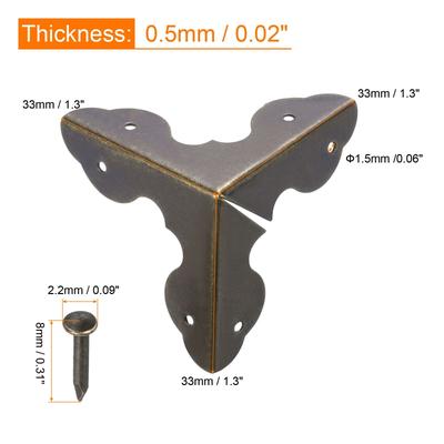 Metal Box Corner Protectors Edge Guard 33x33x33mm