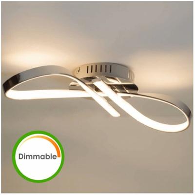 Kosilum - Design Chrom-Deckenleuchte led Unendlichband dimmbar - Acht Image
