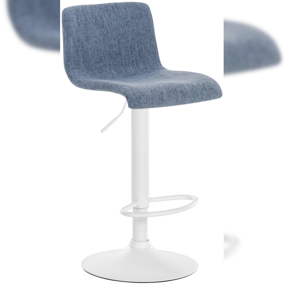 CLP Barhocker Hover Stoff blau/Metall matt weiss Image