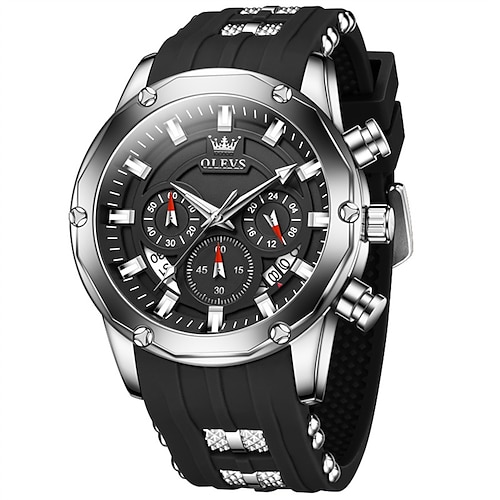 Neue Olevs Marke Herren Geschäfts Uhr Luminous Chronograph 24-Stunden Anzeige Modetrend multifunktionale Quarzuhr wasserdichte Freizeit Sport Herrenarmbanduhr