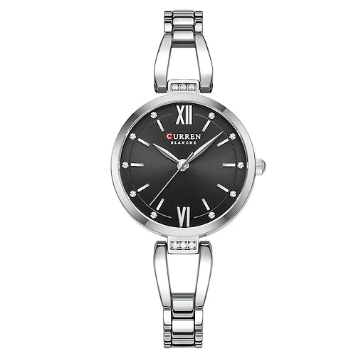 CURREN Damen Quarz uhr Minimalistisch Modisch Armbanduhr WASSERDICHT Dekoration Edelstahl Beobachten Image