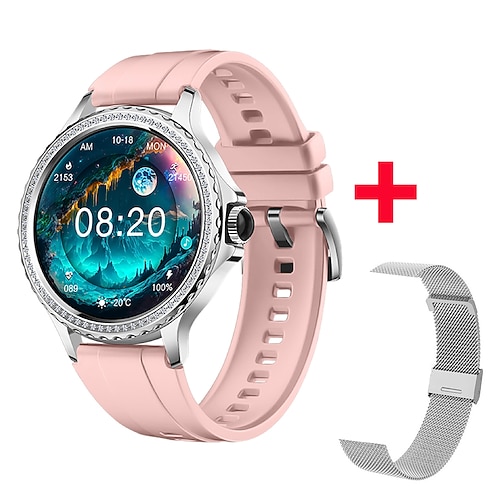 696 HK27 Smartwatch 1.3 Zoll Smart-Armband Bluetooth Schrittzähler Anruferinnerung Schlaf-Tracker Kompatibel mit Android iOS Damen Freisprechanlage Nachrichterinnerung IP 67 42mm Uhrengehäuse Image