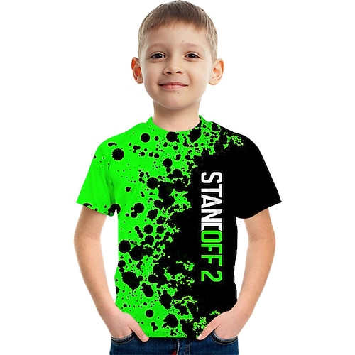 Crack 3D Kinder Kurzarm T-Shirt Mode 3D bedruckte bunte Shirts für Jungen und Mädchen Image