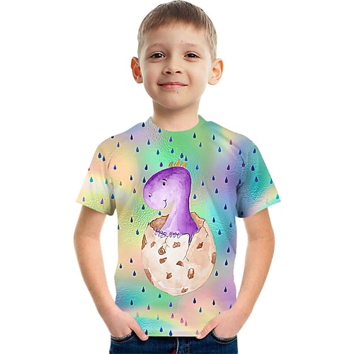 Crack 3D Kinder Kurzarm T-Shirt Mode 3D bedruckte bunte Shirts für Jungen und Mädchen Image