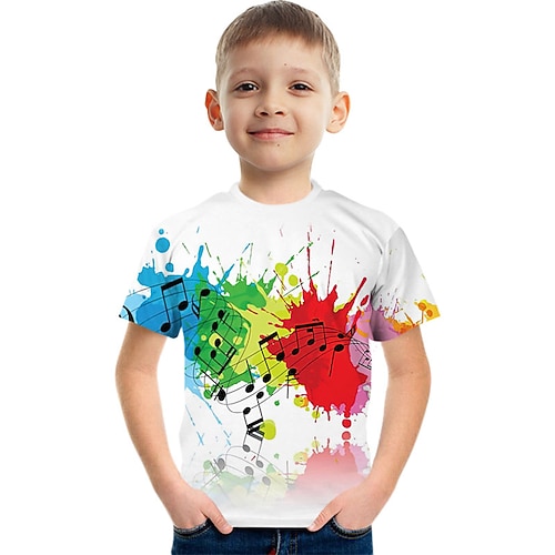 Crack 3D Kinder Kurzarm T-Shirt Mode 3D bedruckte bunte Shirts für Jungen und Mädchen Image