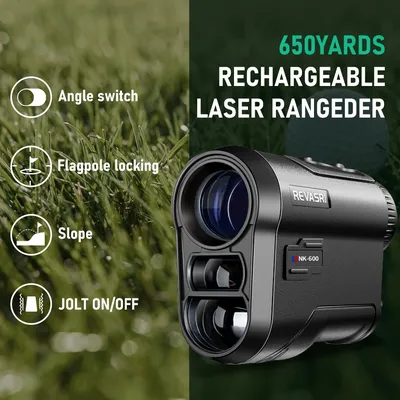 REVASRI Golf Rangefinder Rechargeable Distance Meter with Slope Switch and Flag Lock Vibration for