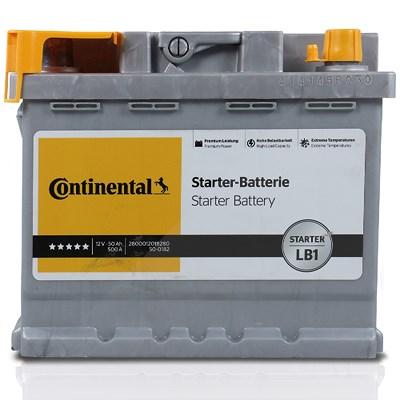 Continental Starterbatterie LB1 50Ah 500A [Hersteller-Nr. 2800012018280] für Audi, Citroën, Daf, Fiat, Ford, Honda, Hyundai, Jaguar, Lancia, Lotus, Ma Image