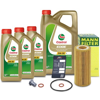 Mann-filter Ölfilter+Schraube+8 L Castrol 5W-30 M [Hersteller-Nr. 10492001] für BMW Image