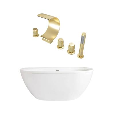 Randolph Morris Speare 66 Inch Acrylic Double Ended Freestanding Tub Package RMBP104-66-BBF6