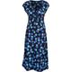 Women's Gilly Short Sleeve Midi Dress In Blue Floral Print | Small | Antonia York