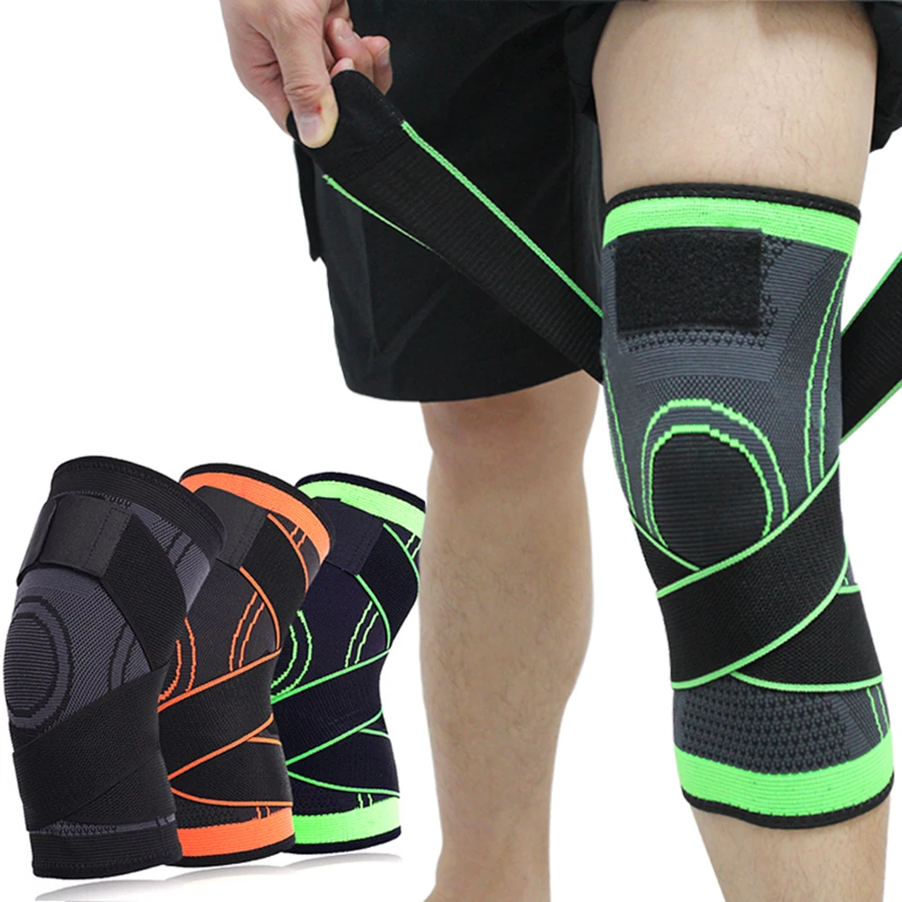 1PC Knieschützer für Männer und Frauen Druck Elastische Knieschützer Unterstützung Verband Sport Fitness Basketball Volleyball Brace Protector Image