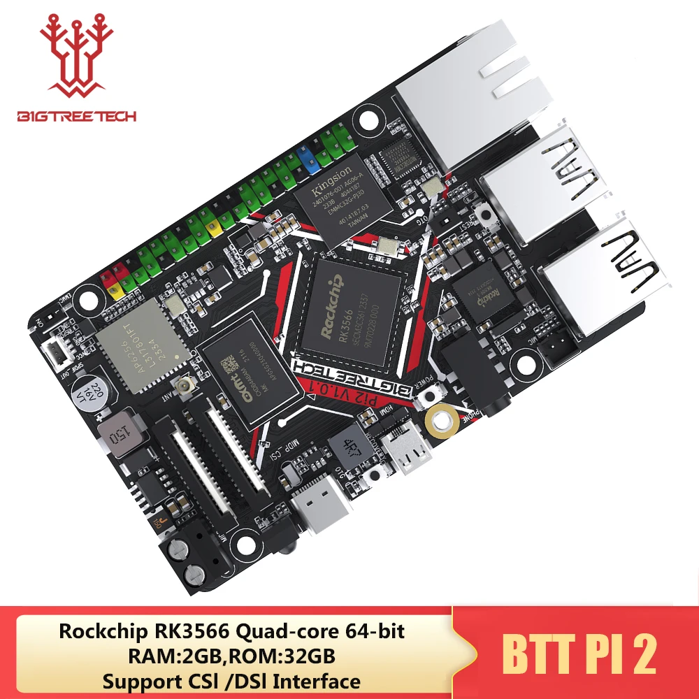 BIGTREETECH BTT PI 2 RK3566 Quad-core RAM 2 GB ROM 32 GB 2,4G WiFi 40Pin GPIO VS Raspberry PI Für Klipper 3D Drucker Teile DIY Image