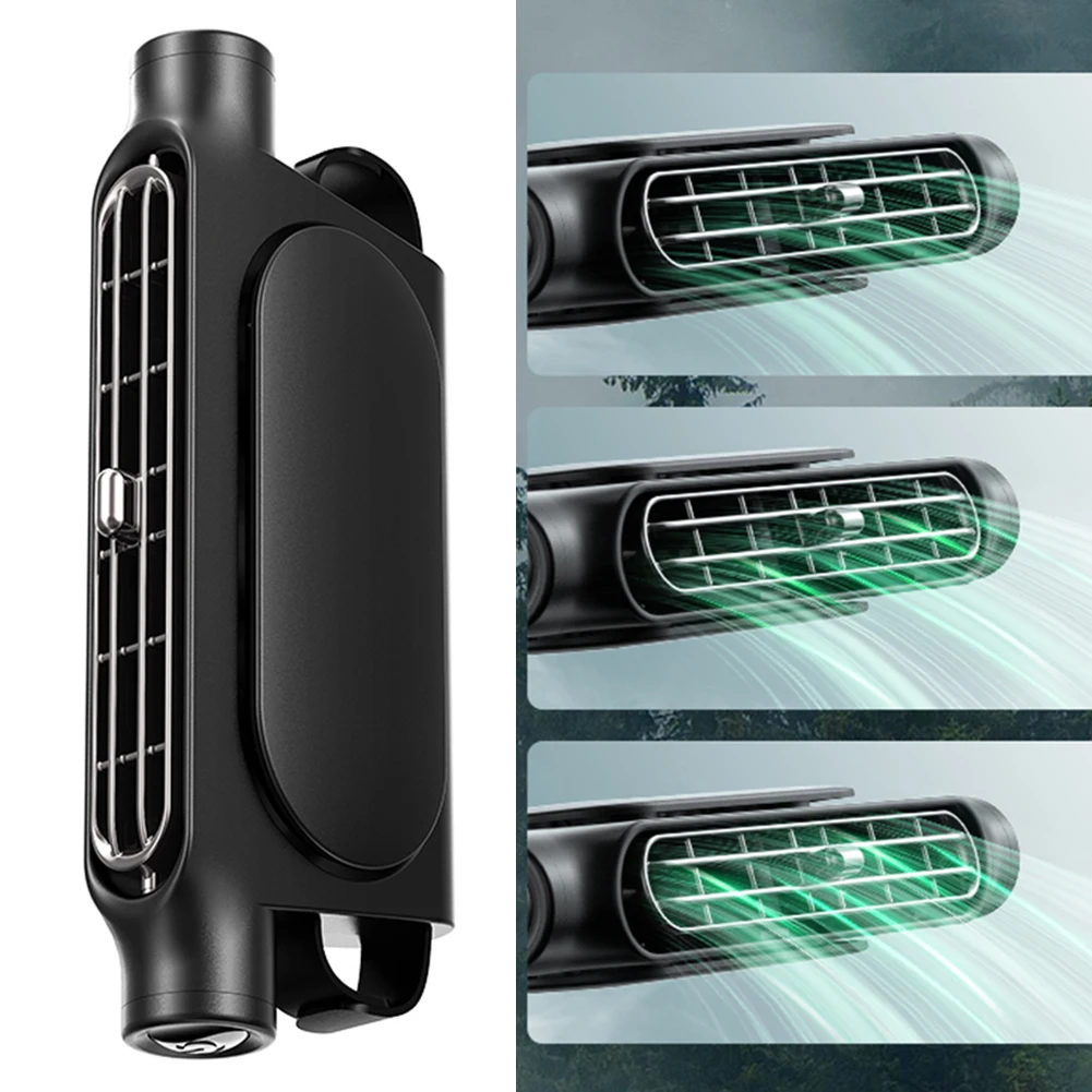 Auto-Kopfstützen-Kühlluftventilator, 3 Geschwindigkeiten, verstellbar, Auto-Nackenkühler, USB-betriebener Rücksitzventilator für den Beifahrer vorne und hinten Image