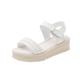 Wedge Sandals for Women Casual Summer,Walking Sandals Elegant Low Chunky Heel Shoes Women's Solid Color Casual Fashion Beach Thick Sole Sandals Cushion Walk Leather Sandals Wide Fit Size Clearance