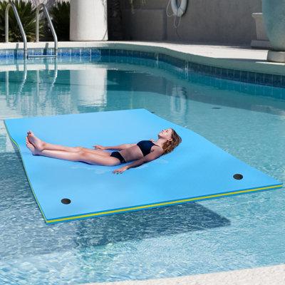 Balconera 9' X 6' Lake Floats Floating Mat Water Mat Inflatable Rafts Lily Pad Pools Beach Floating Island | 1.4 H x 108.3 W x 70.9 D in | Wayfair