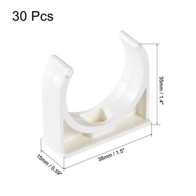 PVC Pipe Clamps Clips ,Fit for OD TV Trays Tubing Hose Hanger Support Pex Tubing,w Mounting Screws White 30Pcs