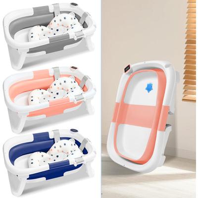 Swanew - Babybadewanne 60,5x43x20,5cmFaltbar Baby Bath Wanne Rosa pp+pte Babywanne mit Rutschfeste Image