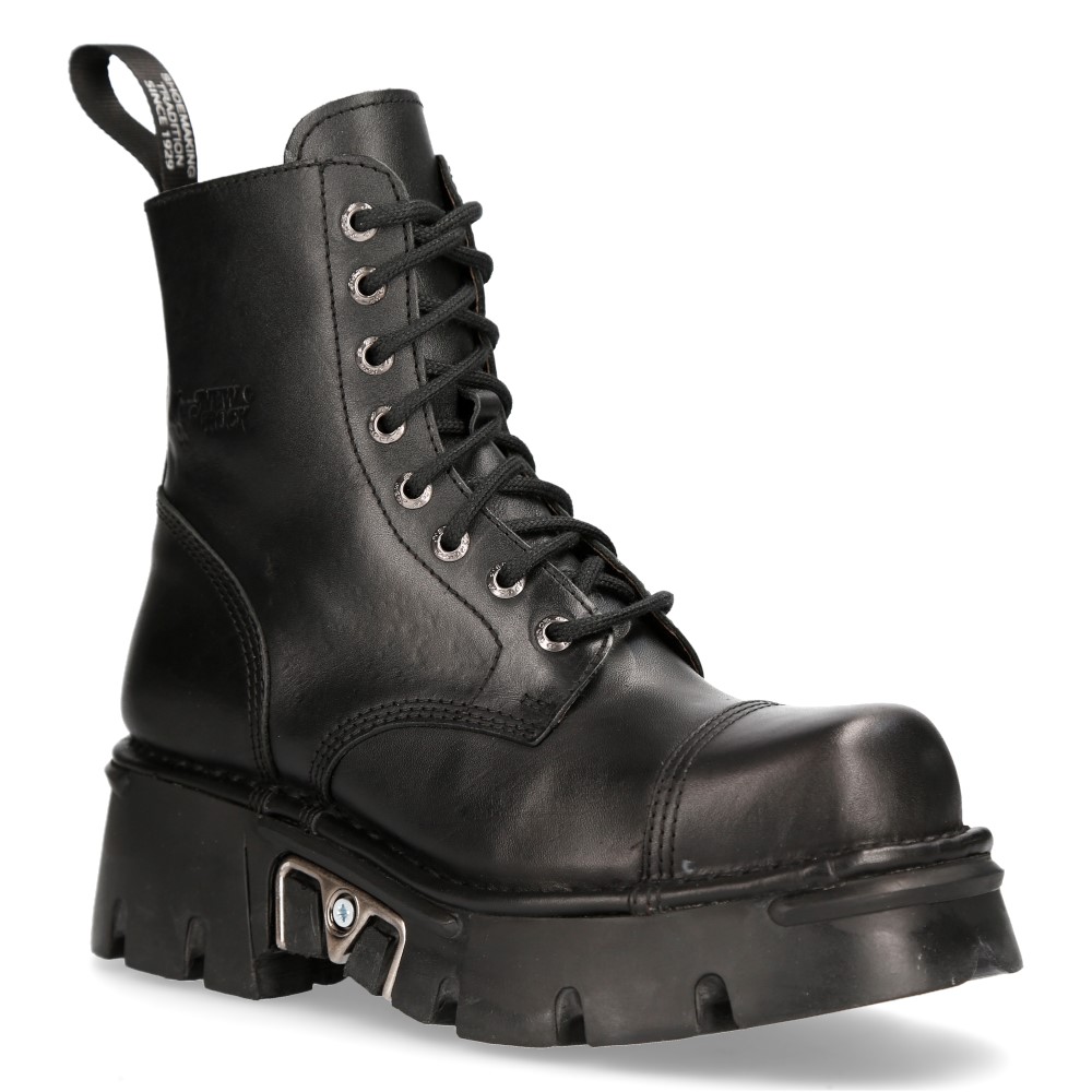 New Rock Militär-Bikerstiefel aus schwarzem Leder – M-NEWMILI083-S19