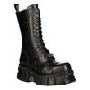 New Rock Unisex-Techno-Bikerstiefel in Metallic-Schwarz – M-MILI211C-C1
