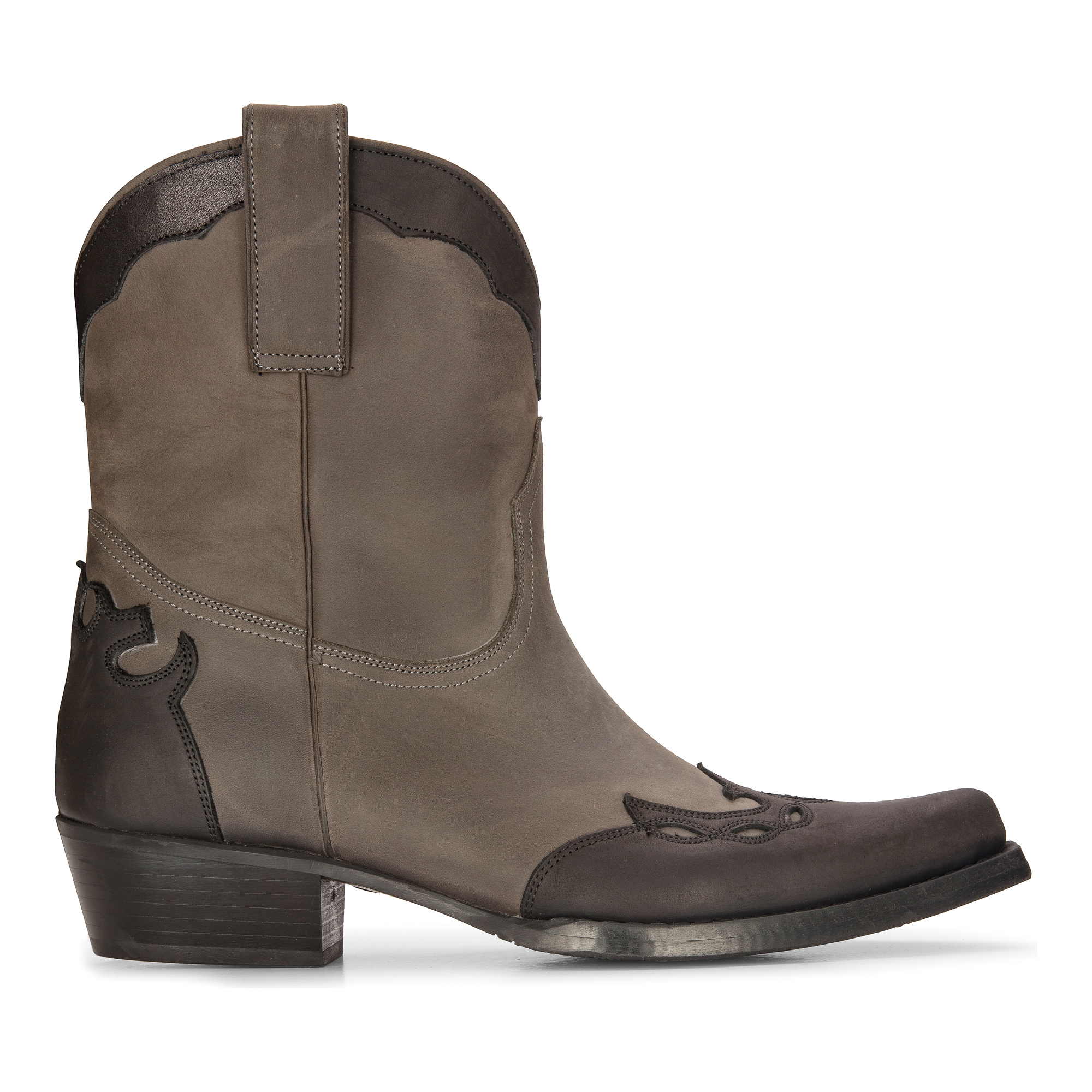 Herren-Westernstiefel aus Leder, Schwarz, kubanischer Cowboy, Winklepickers, klassisch, spitz