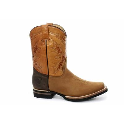 Braune, halbhohe Cowboy-Lederstiefel von Grinders – El Paso