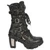 New Rock Damen-Gothic-Lederstiefel mit Blumenmuster – NEOTR005-S25