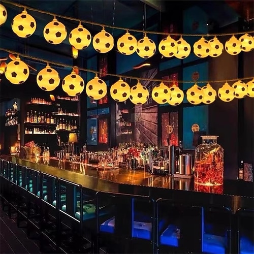 luci della stringa di calcio luci della stringa della palla di sport euro cup usb o funzionamento a batteria 1.5m 3m 6m lucine mix baseball basket calcio calcio luci a led