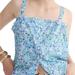 J. Crew Tops | J. Crew Smocked Button-Front Tank Top Liberty Poppy Daisy Fabric- Womens Size M | Color: Blue/White | Size: M