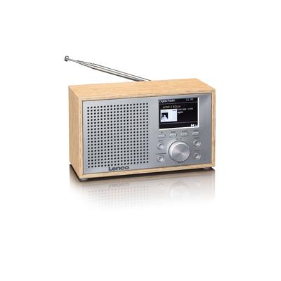 LENCO Digitalradio (DAB+) "DAR-017 DAB+/FM Radio mit Bluetooth", braun (hellbraun, silber), B:10,5cm H:13,5cm T:25cm, Radios