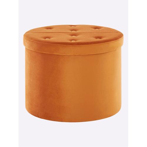 Hocker, braun (rost), H:45cm, Hocker, Sitzhocker Hocker mit Stauraum Polsterhocker