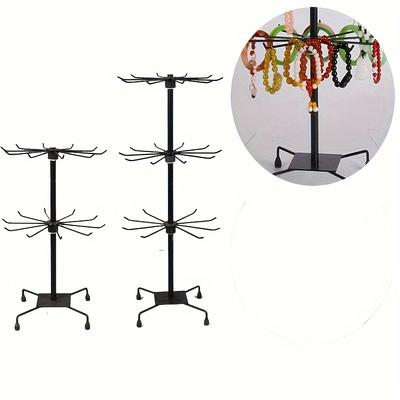 1pc Rotating Jewelry Display Stand, Stylish Countertop Jewelry Tree Holder, 360 Degree Swivel Organizer, Metal Accessory Rack For Storage And Showroom Display