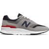 Sneaker NEW BALANCE "CM997", Gr. 40,5, grau (grau, navy), Leder, Textil, sportlich, Schuhe