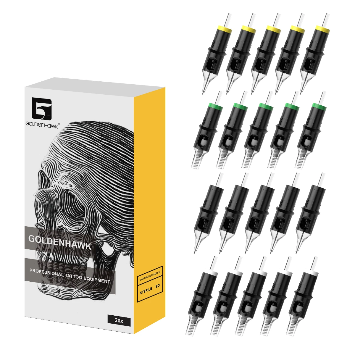 10PCS Patrone Tattoo Nadeln RL RM RS M1 Edelstahl 0,35mm Sterilisierte Sicherheit Tattoo Nadeln Für Patrone Tattoo maschine Image