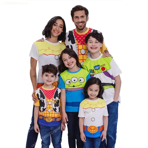 Spielzeug Geschichte Woody Buzz Lightyear passende Familie Cosplay T-Shirt Top T-Shirt Familien