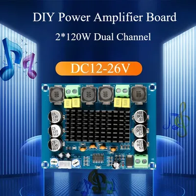 240 W Dual Channel Klasse D Digital Power Subwoofer Audio Verstärker Bord 120 W + 120 W stereo AMP DC 12 V 24 V Für TV Lautsprecher Image