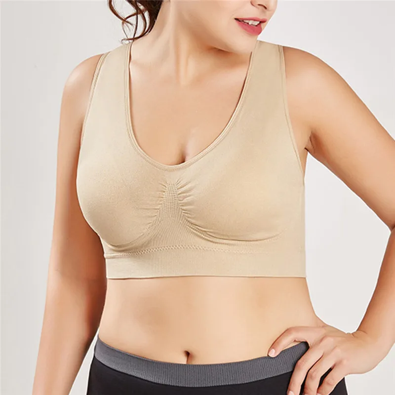 Frauen Bh Tops Plus Größe S-4XL Damen Sport Yoga Tops Unterwäsche Gepolsterte Fitness Lauf Weste Draht Freies Büstenhalter S-4XL Image