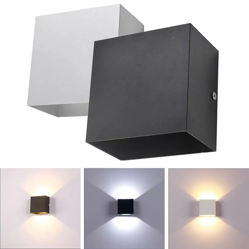 Cube COB LED Innenbeleuchtung Wandleuchte Moderne Wohnbeleuchtung Dekoration Wandleuchte Aluminiumlampe 6W 85-265V für Nachttisch-Gang