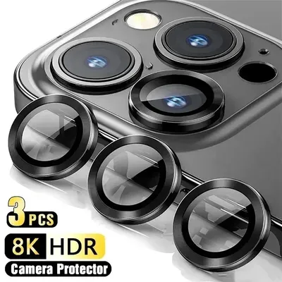 3PCS Camera Lens Protector For iPhone 15 14 13 Pro Max Camera Lens Cover On iPhone 11 Pro Max 15Plus Back Camera Protective Film